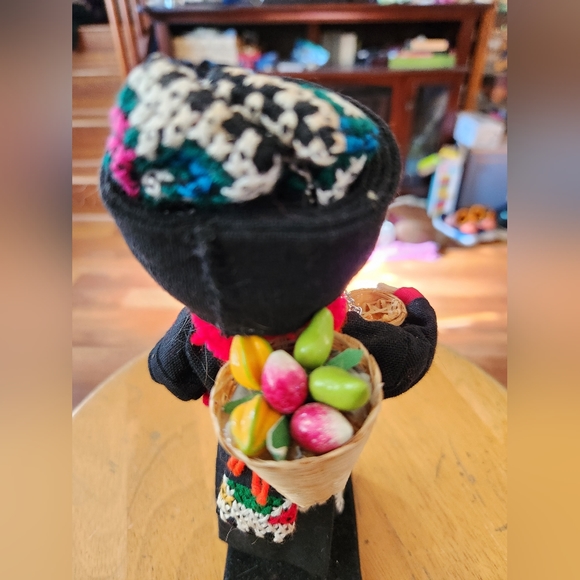 RARE VINTAGE Thai Chiangmai Akha Tribal Ethnic 8” Handmade Doll On Stnd w/friend - Picture 12 of 13